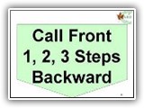 41. Call (Dog) Front – 1, 2, 3 Steps Backward. While heeling, the handler stops forward motion and takes one to three steps backward, while calling the dog to the front position. (dog sits in front and faces the handler) The handler then proceeds to take one step backward and halts. This is followed by two steps and a halt, then three steps and a halt. The dog moves with the handler and resumes a sit in the front position each time the handler halts. Because this exercise concludes with the dog sitting in front of the handler, it must be followed by Exercise 35 (Finish Right), Exercise 35 A (Forward Right),  36 (Finish Left) or 36A (Forward Left). Handler may cue the dog to sit at each halt. The intent of this station is that the dog moves when the handler moves and Sits when the handler halts.  Therefore handlers MUST move and HALT 4 times and must meet the minimum required steps. Failure to meet the minimum required steps shall be scored as a non-qualifying score.  Should the handler add additional steps in error, this would incur a deduction of 3 pts for Handler Error for each part of the sequence that is incorrect but would not NQ, unless maximum point deductions for that exercise are accumulated.

Deductions: Failure of the dog to sit at each of the Halts will result in NQ-IP.  Failure of the dog to move with the handler will result in NQ-IP.
