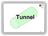 65. Tunnel.      The tunnel should be approximately six (6) feet (1.8 m) in length and have a minimum diameter of 24 inches (0.6 m).  A 10 foot (3m) line shall be placed, on the floor (surface) in front of the tunnel, to mark the distance to the tunnel for scoring purposes. A six foot (1.8 m) line shall be placed on the floor (surface) at the side of the tunnel to mark the distance for scoring purposes.  See station #42 This station begins approximately 20 feet (6.10 metres) in front of and 6 feet (1.83 metres) to the right of the tunnel. The send position is at least 10 feet in front of and 6 feet to the right of the tunnel (can be right or left in Versatility) See appendix G The handler cues the dog to go through, then moves along a line 6 feet (1.8 m) to the right of the tunnel. Upon the dog exiting the tunnel, the handler cues the dog to return to the heel position.

Dog Errors: No deductions are given if the dog returns directly to the heel position regardless of where the handler is along the line of travel when that occurs. Additional cue deductions as per CARO Point Deduction Guidelines.  See CARO Point Deduction Guideline. In Excellent class only: (Same comment as above.)  Once the dog is sent toward the tunnel, if the dog passes the zero line of the tunnel without going through, it will be considered a refusal, and result in an NQ.
Handler Errors: See Appendix G


