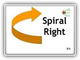 V9 Spiral Right   
This sign is used when the dog is on the “right” side of the handler. Dog and handler spiral right, dog on the inside.
