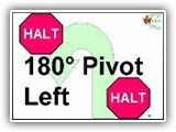 38. HALT   180 Degree Pivot Left   HALT. The team comes to a halt and the dog sits in heel position. The handler cues the dog to heel and pivots 180 degrees to his/her left.  The dog moves with the handler and sits in heel position at the second halt.



Deductions:	Failure of the dog to sit at either halt prior to moving forward results in an NQ-IP.  Failure of the dog to move with the handler in the pivot results in an NQ-IP.
