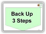 62. Back Up 3 Steps.     While heeling forward, the handler will cue the dog to heel backwards; the dog and handler will then back up a minimum of 3 steps, then proceed to walk forward to the next station. The dog should walk backwards while remaining in the heel position.

Deductions: If the dog remains within 45 degrees of the heel position but backs up with the handler, no deductions will be made.  A 1-2 point deduction will be made (depending on the degree out of position) for each step backward that the handler makes and the dog is more than 45 degrees outside the heel position.  Failure of the team to take three steps backward will result in NQ
